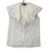 DRAWER 6521-299-0995 White Cotton Voile Frill Sleeveless Blouse tops 38 whiteUsed