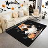 Halloween Bats Area Rug 3x5, Boho Vintage Floral Rugs for Living Room Gothic Damask Washable Rug, Antique Decor Goth Silhouette Dark Shadows