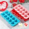 Ice Tray, Silicone Easy Release Ice Cube Mold, Reusable Love Heart Pink Blue Red 10 Compartment Cupcake Mold For Baking Freezing