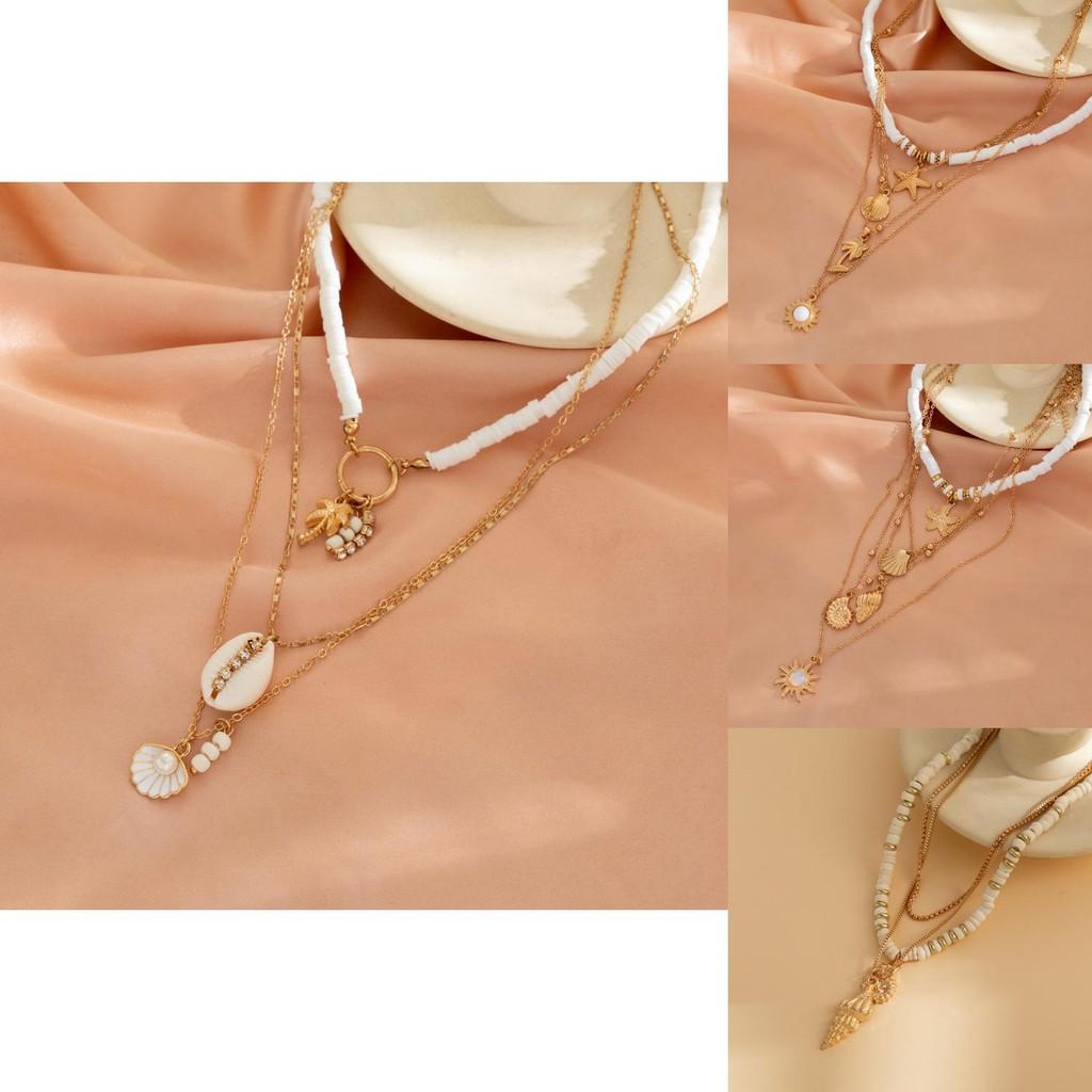 Eye-catching Alloys And Soft Clay Seashell Necklace For Fashionable Beach Vacations