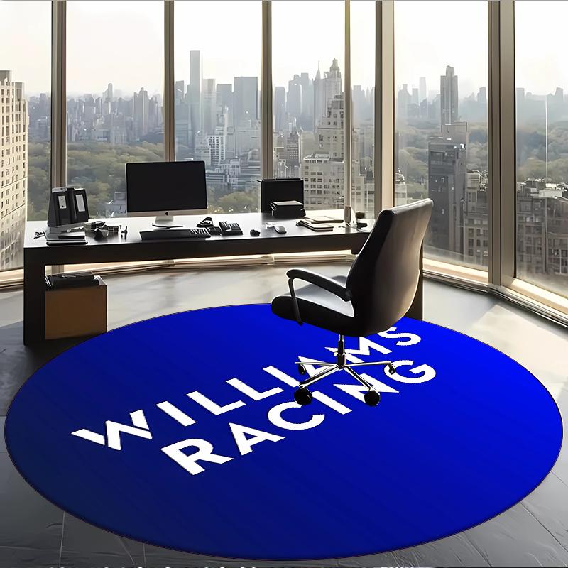 Williams Racing (1) Round Office Rug Decorative Floor Rug for Office Bedroom Living Room and Home Space