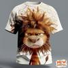 Abstract Funny Lion Pattern T Shirt For Men Cartoon 3D Printed Tees Summer