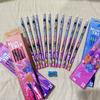 new Kpop Demon Hunters Cartoon HB Pencils 12PCS with Pencil Roll Holder Student Stationery Set for Writing Painting  School Use