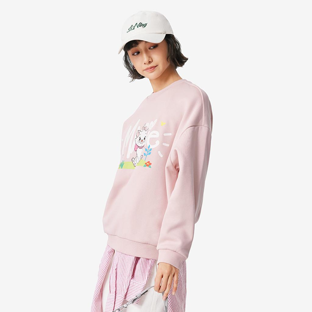 Li Ning X Disney Bambi Collaboration Sports Lifestyle Series Dopamine Pullover Fleece Warm Long Sleeve Sweatshirt Women Sweatshirt AWDUC52-4