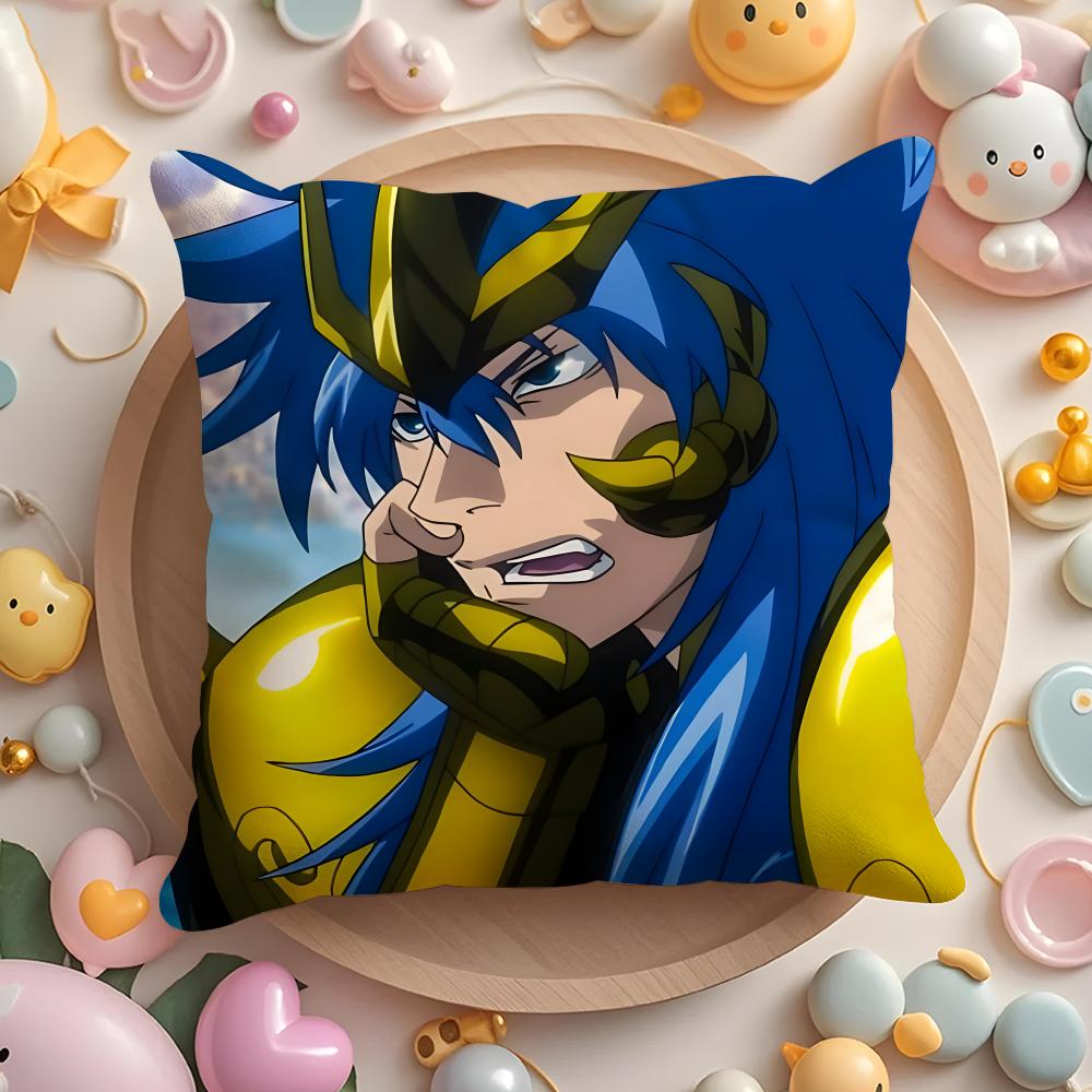 Anime S-Saint S-Seiya Cushion Cover Home & Car Multi-Scene Pillow Cover - Reversible, Soft & Durable for Daily Use