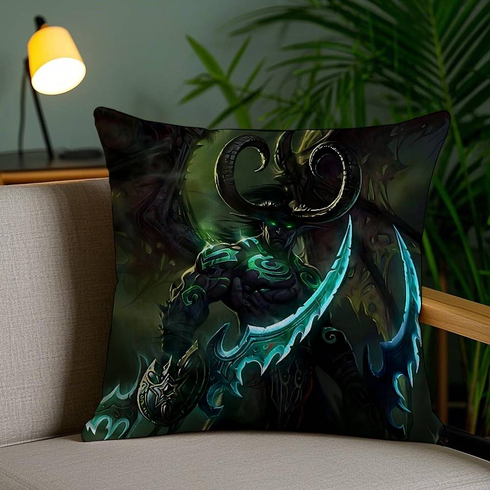 Warcrafts Of World W-Wow Pillow Case Home Dorm Chair Back Short Plush Double-Sided Printing Office Nap Time Cushion Cover