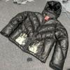 Gradient Style Waterproof Hooded Down Cotton Jacket with Temperature-Sensing Technology