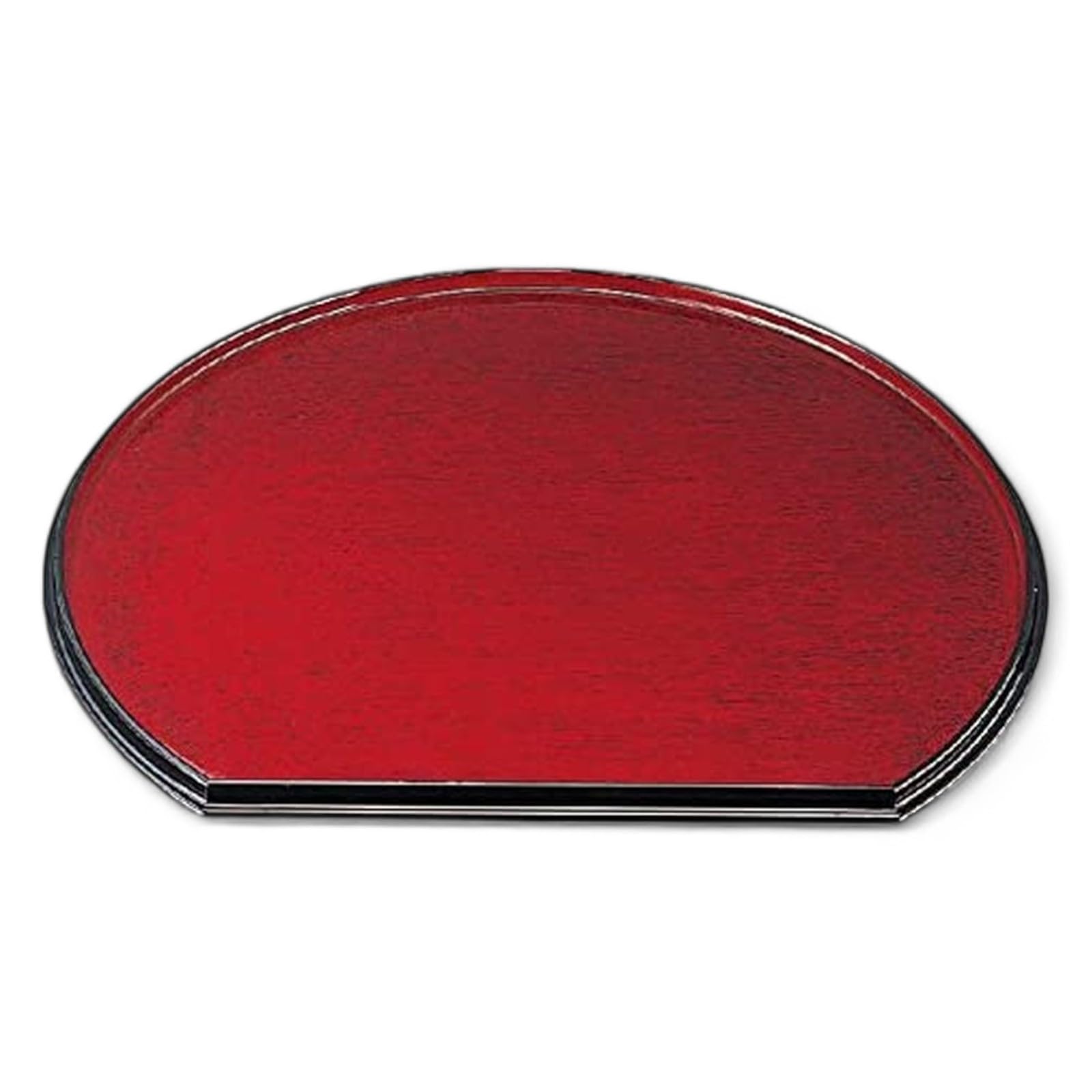 

Tray by Black with Brushed Lacquerware Made in Japan J-kitchens 1-shaku (33cm) Half-moon Double-Sided (Tray) Goto-nuri Bishamon, Non-Slip, Finish,
