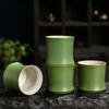 Bamboo Joint Stoneware Green Glaze Master Cup, Step‑by‑Step Rising Ceramic Tea Cup, Creative Kung Fu Tasting Cup for Tea