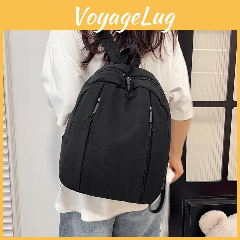 Fashion Color Solid Large Capacity Backpack Surface Inner Pocket Travel School