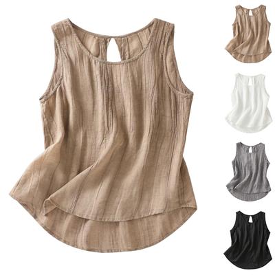 Women's Color Cotton And Linen Camisole Loose Inner Sleeveless Versatile Bottoming Top
