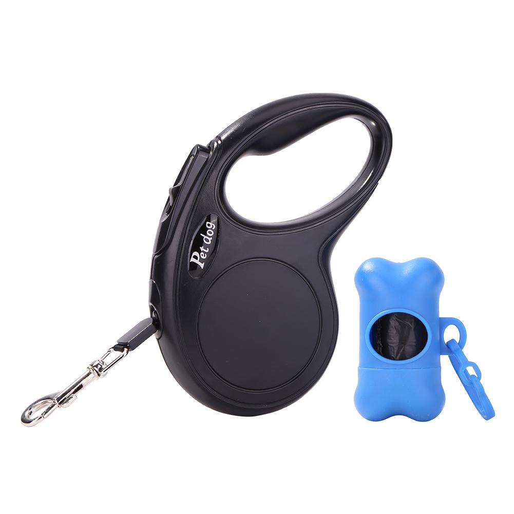 Automatic Retractable Pet Dog Collar Leash Cat Traction Rope (Black 5m