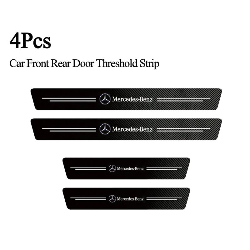 High-quality Carbon Fiber Car Door Sill Protector Sticker For Mercedes Benz AMG Class W204 W205 W203 W206 W220 W211 W212 GLC CLS