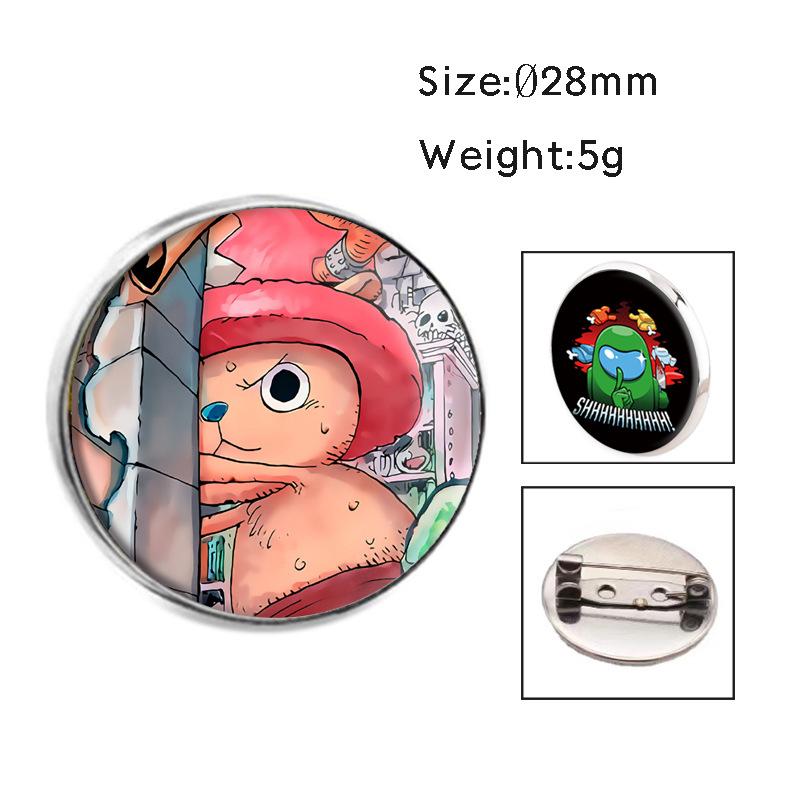 One Piece Badge Anime Crystal Gem Brooch Pirate King Accessory Pendant Jewelry Pin Anime Merchandise Crystal Stone