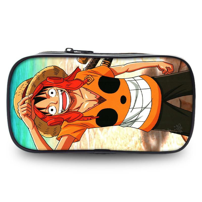 Durable One Piece Wano Themed Zoro Luffy Student Pen Bag With Prints