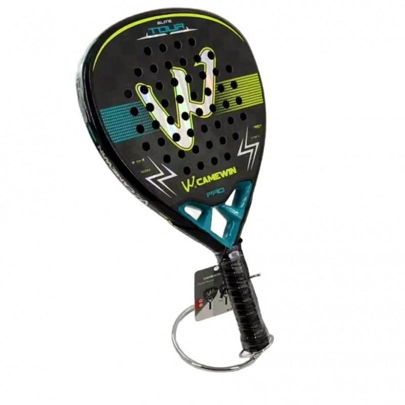 Carbon Fiber Beach Tennis Racket Adults Training Lightweight 95-100g Yellow Blue Triangle Design