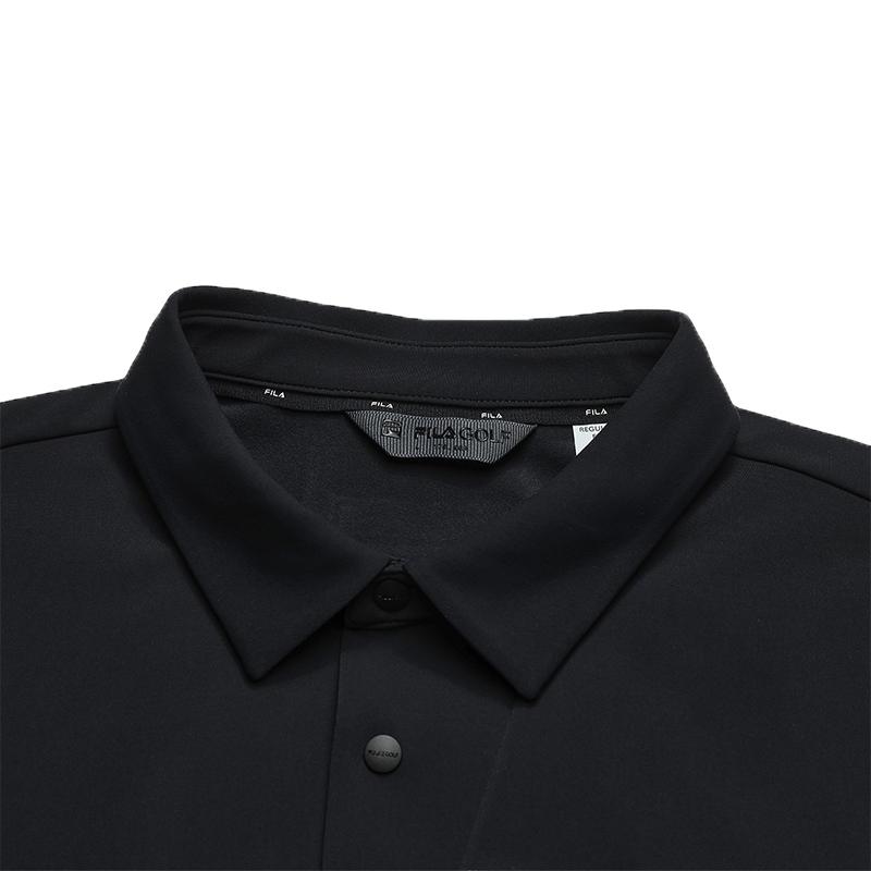 FILA Golf Series Casual Sports Fashion Lightweight Breathable Durable Stain-Resistant Knitted Long Sleeve Polo Shirt Men tops A11M545202FBK