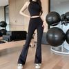 Black Micro-pull Yoga Pants Women's New Spring and Autumn High-waisted Thin Small Casual Elastic Shark Bell Pants