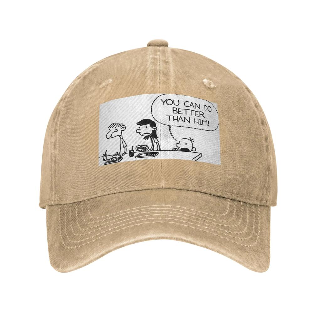 Gregs Tagebuch Du kannst es besser als er Denim Stoff Kappe Lässige Baseballkappen Verstellbarer Hut Sommer Unisex Baseballkappen
