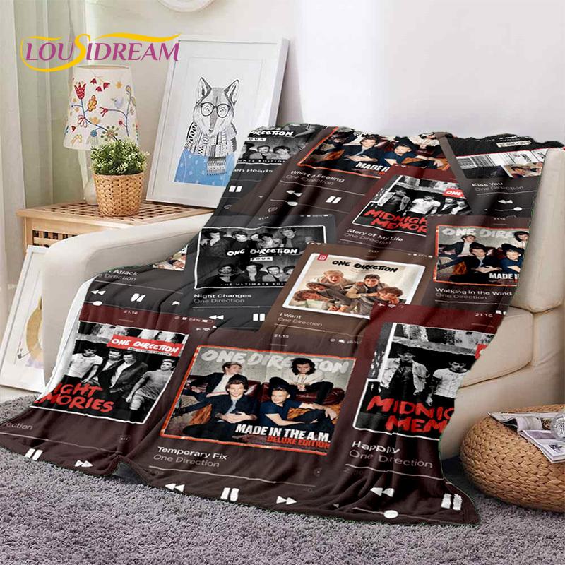 2025 Rock-One Direction Combinatio 1D Star Soft Blanket,Soft Throw Blanket for Home Bedroom Bed Sofa Picnic Travel Cover Gift