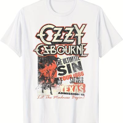 T-shirt de tournée Ozzy Osbourne "The Ultimate Sin" - 100% Coton Décontracté