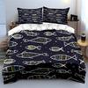 Colorful Fish Pattern Design Bedding Duvet Cover Set  (1*Duvet Cover 2*Pillowcases, without duvet insert)