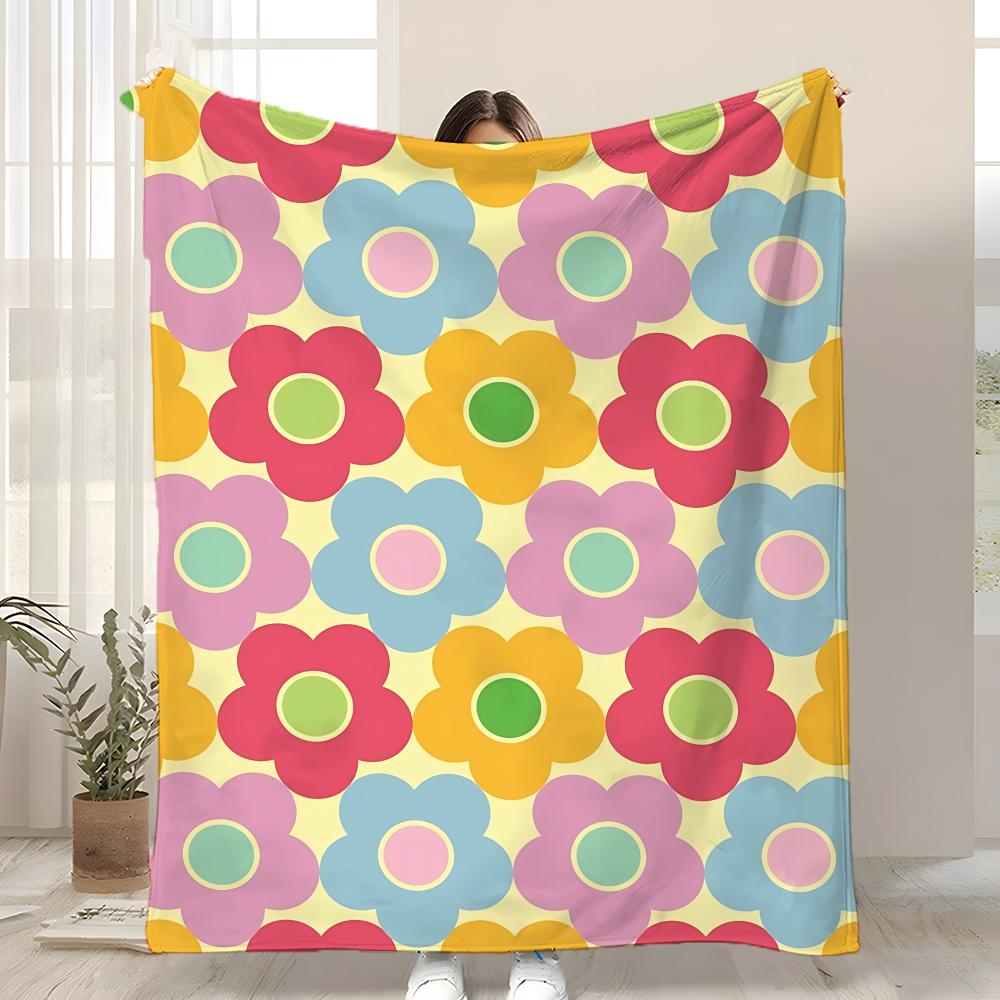Fashion M-Mary Quant Throw Kid-Friendly Flannel Throw Blanket Soft Warm Anti-Static Washable All Season