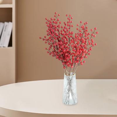 Yousheng Artificial Red Berry Pick Christmas Holly Berries Stem Faux Plants Foam Berries Branch Xmas Holiday Wedding Party Home Decoration