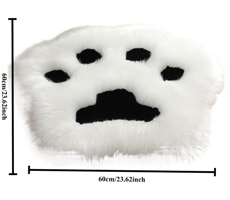 

1pc Furry Carpet Cat Claw-shaped Plush Carpet Bedside Children s Room Furry Mat Cartoon Coffee Table Floor Mat Acrylic Fibers 60X60CM