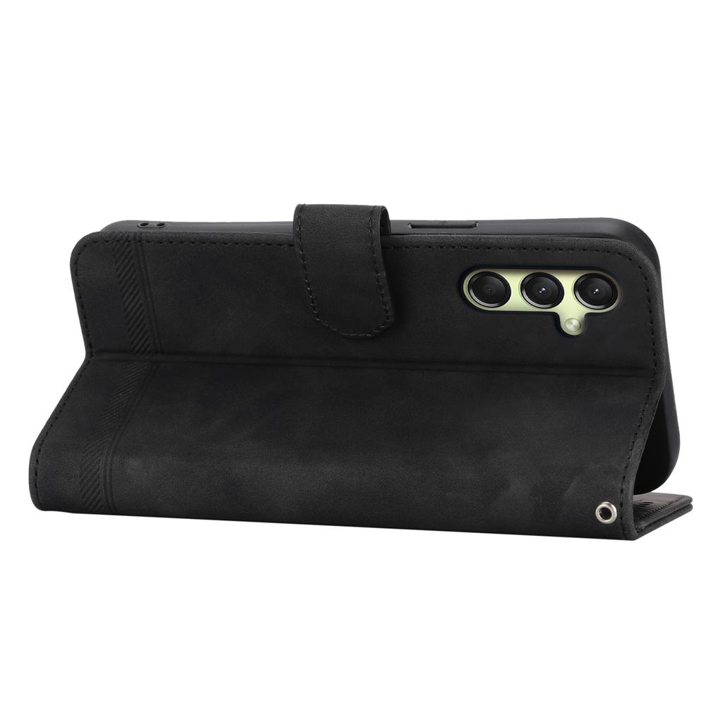 DIERFENG DF-03 For Samsung Galaxy A16 5G/A16 4G Leather Case Lines Imprint Wallet Phone Cover