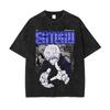 Satoru Gojo Honored One Tshirt Jujutsu Kaisen Tee Vintage Washed Oversized Retro Anime Harajuku Streetwear Cyber Manga Mens Top