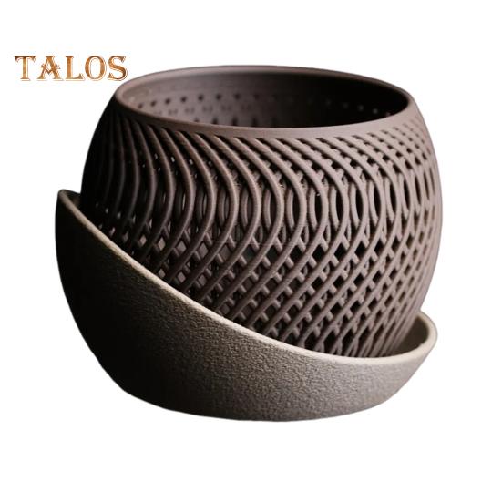 

Цветочный горшок, напечатанный на 3D-принтере, легкий цветочный горшок с дренажными отверстиями, кашпо для орхидей с поддоном для комнатных растений, уличного декора для сада и дома коричневый