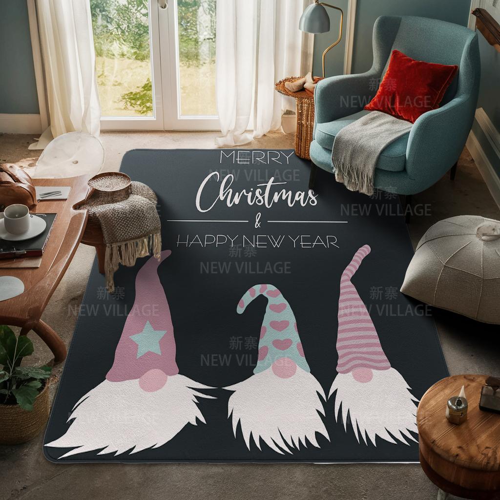 House Entrance Carpet Home Door Mat Living Room Bath Foot Bathroom Non-slip Water Absorption Rugs Bath Merry Christmas Winter