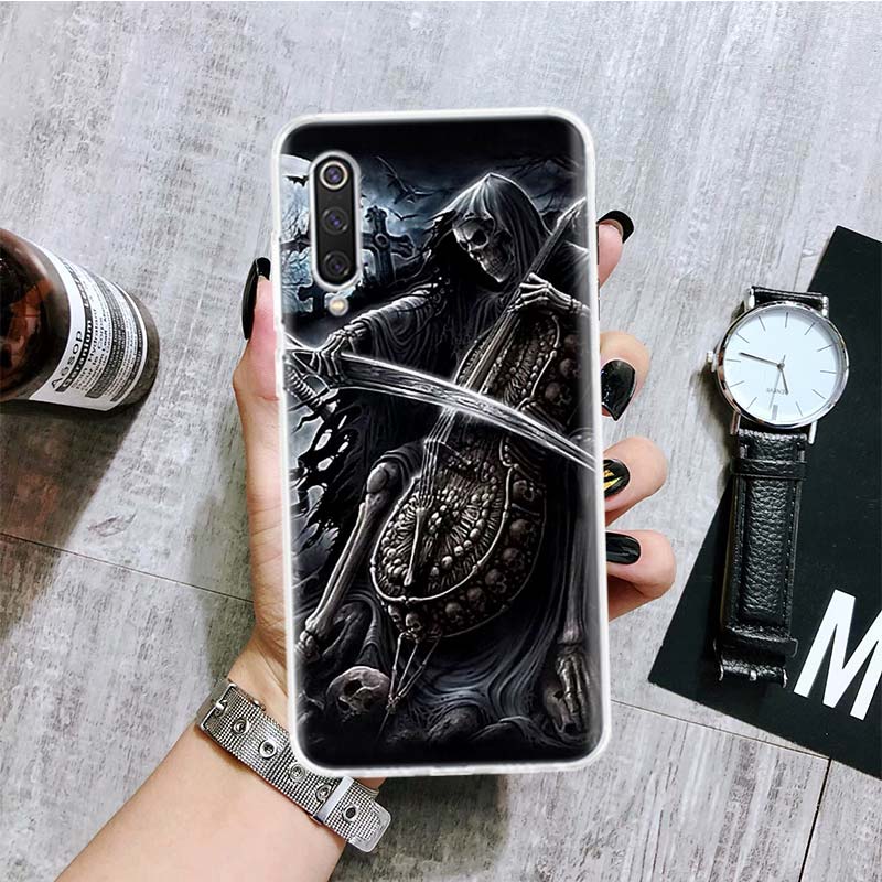 Grim Reaper Skull Skeleton Phone Case For Xiaomi Redmi Note 15 14 13 12S 12 Pro Plus 11S 11E 11 11T 10S 10 Art Soft Pattern Cove