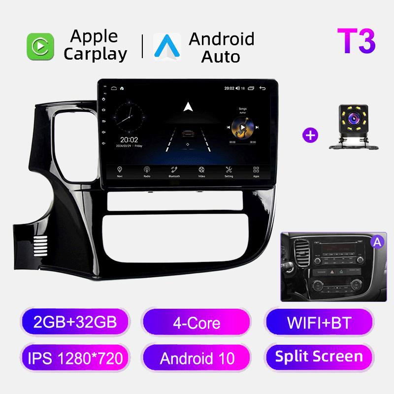 

Автомобильное радио Android Auto Carplay для Mitsubishi Outlander 3 2012-2019 Мультимедийный проигрыватель Головное устройство Стерео GPS Навигация BT WIFI 2+32 ГБ 2+32GB,A