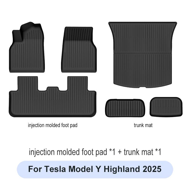 For Tesla New Model Y Juniper Premium/Performance 2025+ TPE Floor Mats Luggage Mat Wear-resistant Foot Pads ModelY Trunk Mats
