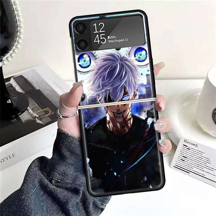 Kaisen J-Jujutsu Gojo Satoru Phone Case For Samsung Galaxy Z Flip7 Flip6 Flip3 Flip4 Flip5 PC Hard Z Flip 7 6 5 4 3 5G Fundas Co