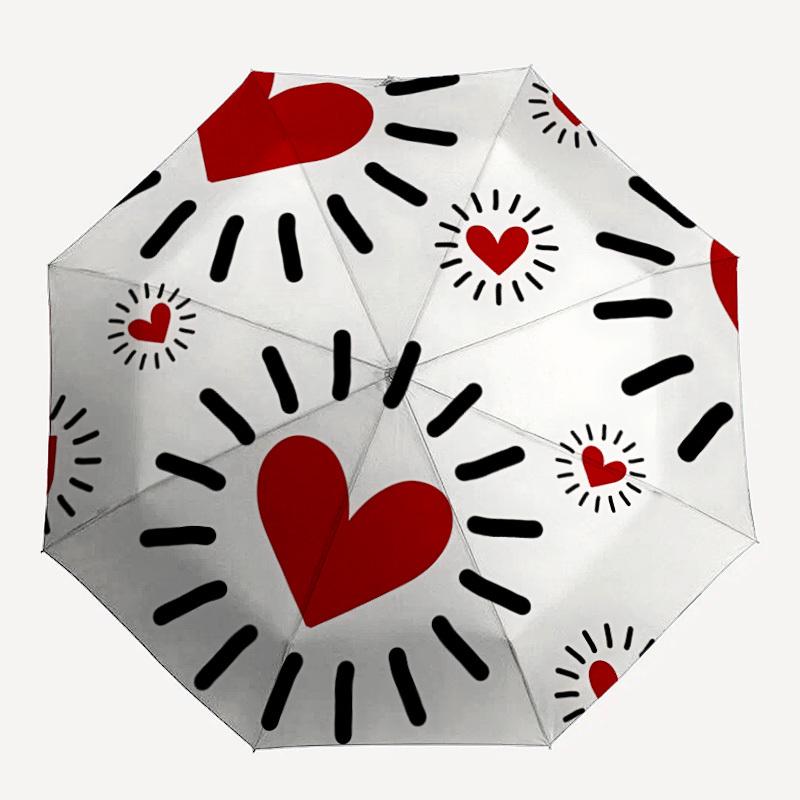 

1pc Love Hearts Automatic Open/Close Umbrella Compact Folding Umbrella, All-Season Portable Umbrella for Women/Men, Perfect Gift for Birthdays354