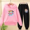 Doraemon Winter Warm Children's Hoodie Set, Casual Sporty Hooded Long Shirt and Long Pants Suitable for Boys Girls Aged 3 To 12