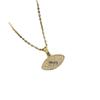 Elegant Copper & Zircon Devil's Eye Pendant Necklace - Gold/Silver, Adjustable Stainless Steel