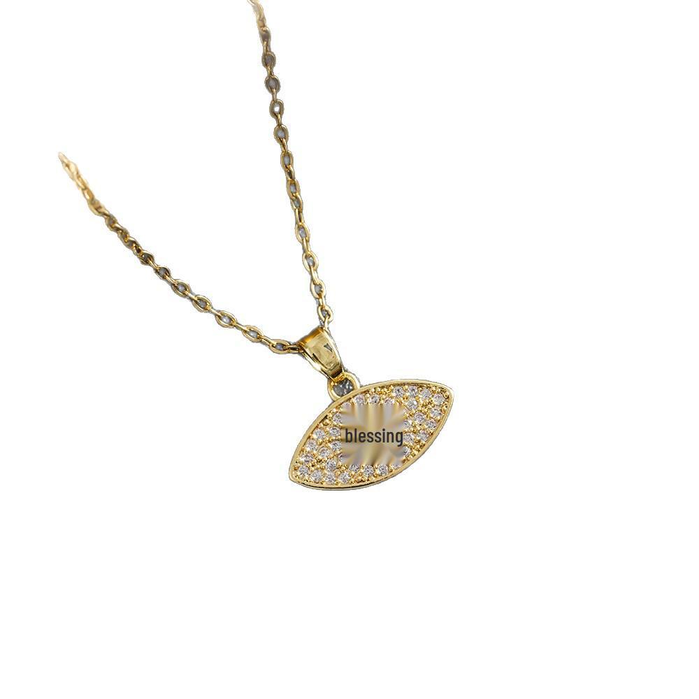Elegant Copper & Zircon Devil's Eye Pendant Necklace - Gold/Silver, Adjustable Stainless Steel