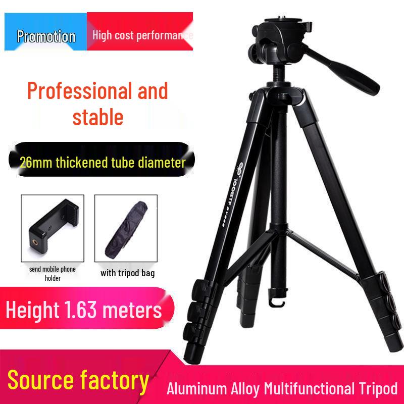 Aluminum Alloy DSLR Camera & Phone Tripod for Selfies, Videos, Photography, and Live Streaming.