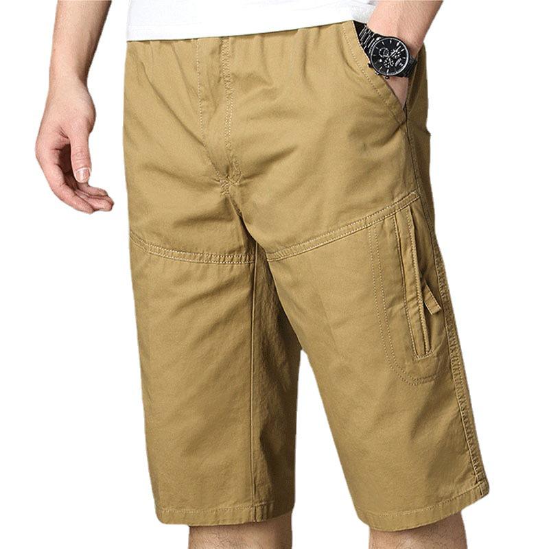 Men's Loose Cotton Cargo Shorts - Casual Mid-Length Five-Point Summer Wear