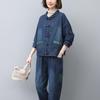 Mom's 2024 Autumn Chic: Denim Jacket & Two-Piece Set for Stylish Middle-Aged Women
