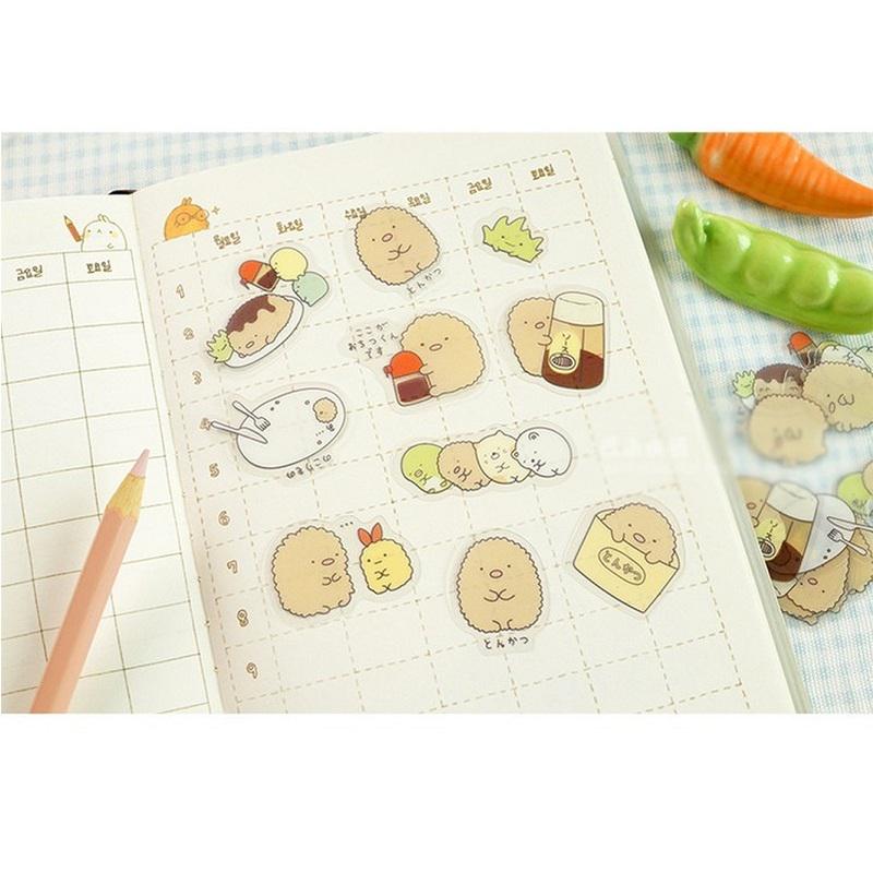 50 pezzi/confezione adesivi kawaii fai da te simpatici cartoni animati in PVC adorabile gatto orso adesivo per la decorazione del diario