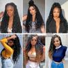 Farbverlauf Lange Lockige Perücke - Afrikanisch Europäisch Amerikanisch Faux Locs Synthetische Faser Extensions