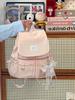 Schoolbag Korean ins milk mist blue yarn with lace bow drawstring backpack sweet little fairy traveling shopping small backpack