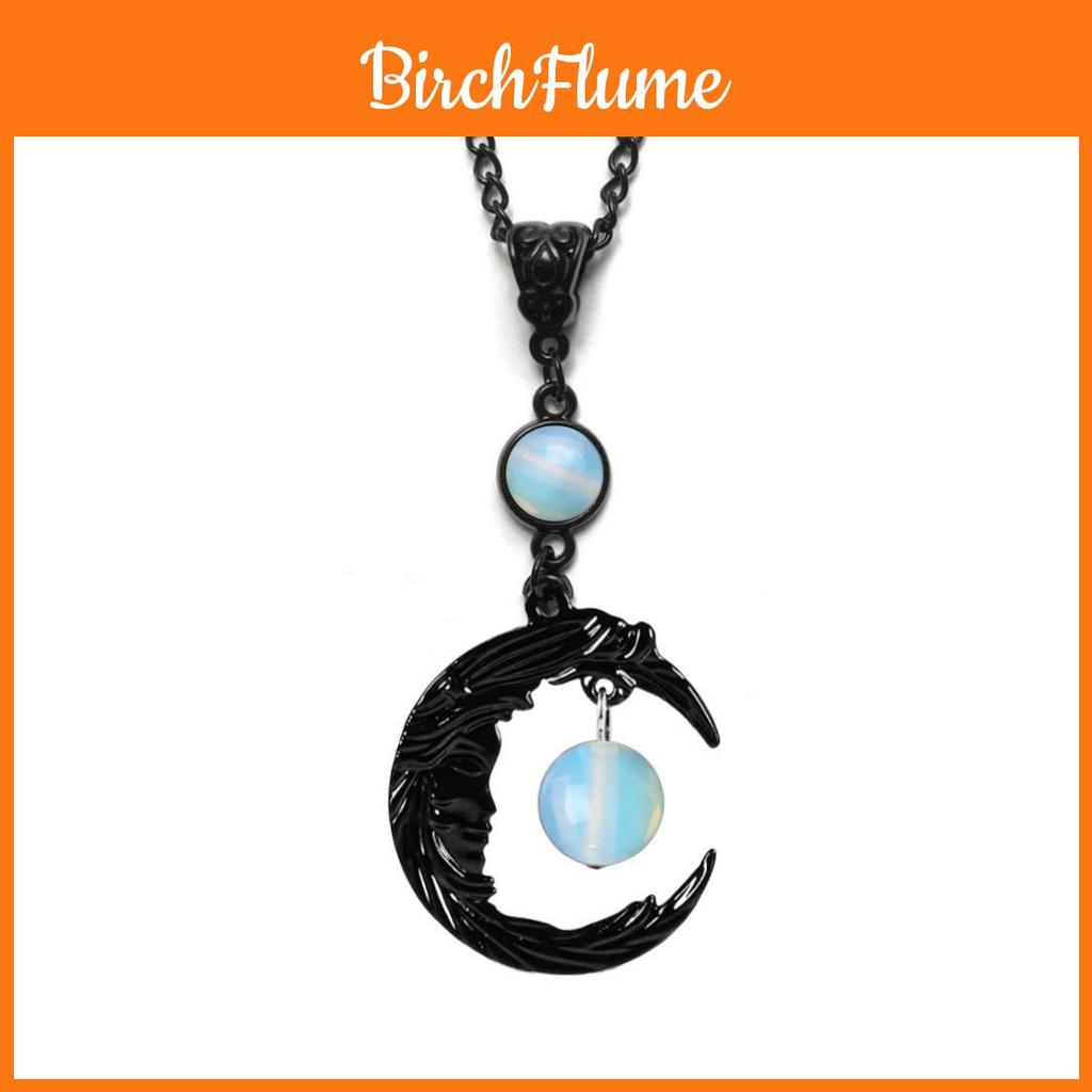 Natural Quartz Moon Goddess Pendant Necklace With Geometric Design For Women