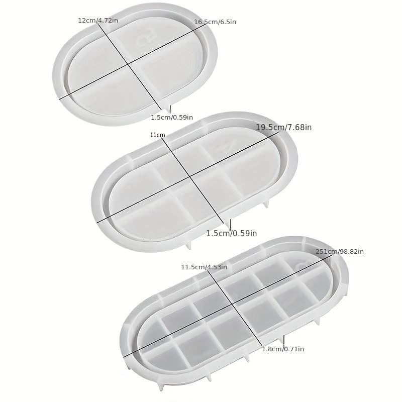 

3 шт. Овальные силиконовые формы - Многоцелевой дизайн подноса для хранения для бетона, гипса, эпоксидной смолы - Идеально подходит для украшений и декора
