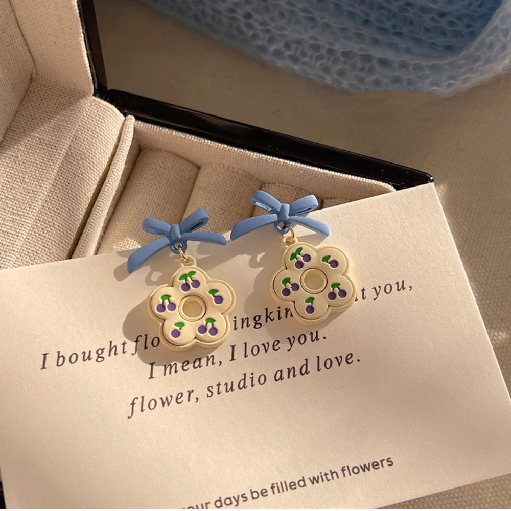 

Elegant Flower Pendant Earrings Partysu Bow Stud Earrings Floral Earrings Jewelry Accessories